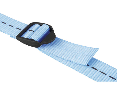 Ljusblått band med svart spänne