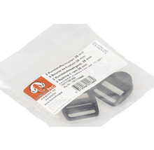 Två plastspännen med en bredd på 25 mm i en förpackning