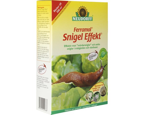 Neudorff Ferramol snigelmedel förpackning för användning i trädgården