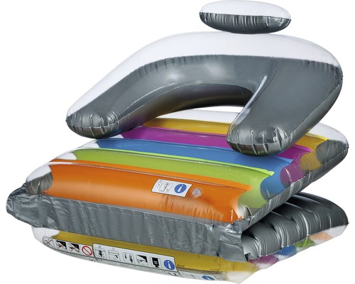 Uppblåsbar fåtölj för poolområdet med rygg- och nackstöd