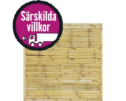 Trästaket med hänvisning till särskilda leveransvillkor