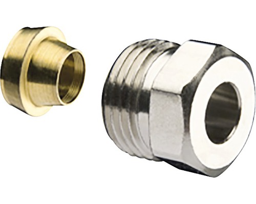 HEIMEIER Kombikoppling 12 mm x DN10 Mässingskoppling och nippel för sanitetsinstallation
