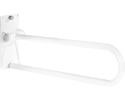 WC-armstöd RIDDER fällbart stödhandtag vit blank rostfritt stål 55,5cm