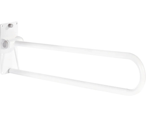 WC-armstöd RIDDER fällbart stödhandtag vit blank rosfritt stål 76 cm