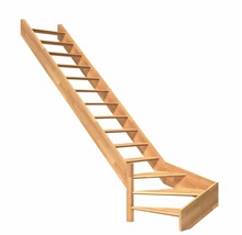 Vinds trappa i trä med ledstång