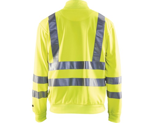 Gul arbetsjacka med reflexband bakifrån.