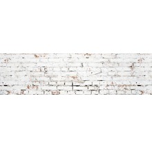Mur av tegelstenar med vit färg