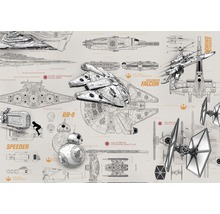Illustration av olika Star Wars rymdskepp och fordon som en byggnadsplan