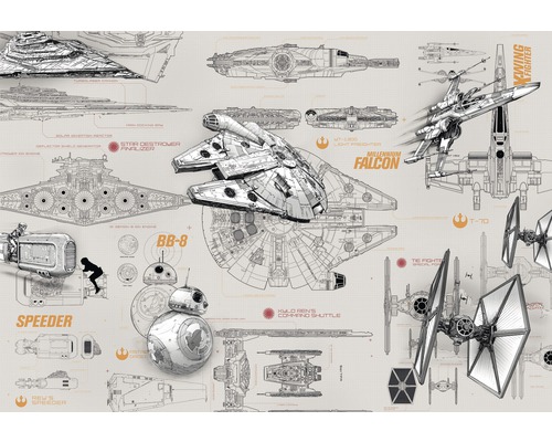 Fototapet KOMAR Disney edition 2 star wars blueprints 368x254cm 8-493