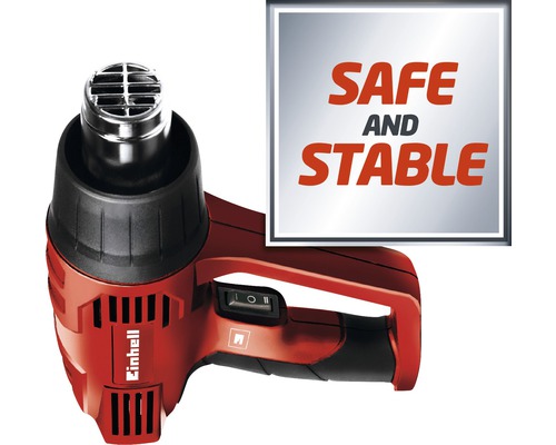 Einhell värmepistol med sigill för säkerhet och stabilitet