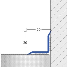 Skiss av en golvprofil med måttangivelser