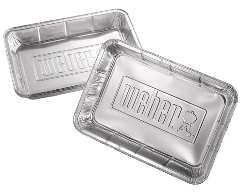 Två rektangulära Weber grillformar av aluminium