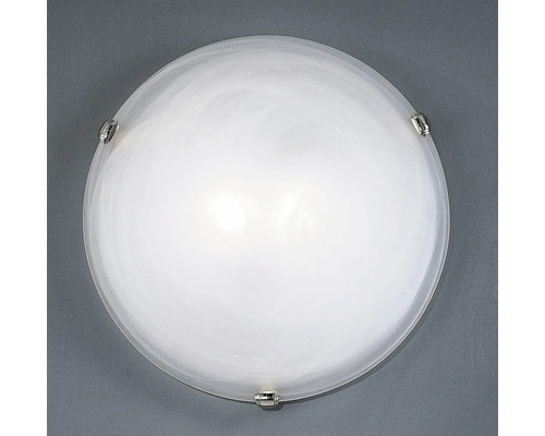 EGLO plafond Salome, vit/krom, två ljuskällor, Ø 400 mm Rund taklampa med vit lampskärm