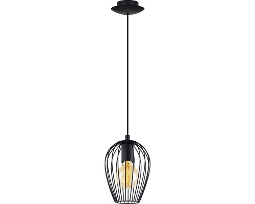 Taklampa EGLO Newtown svart Pendellampa med lampskärm i burform
