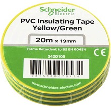Schneider Electric isoleringstejp av PVC, gul/grön, 20 meter x 19 millimeter