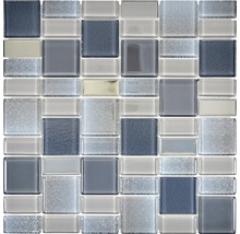 Mosaikmatta med glasmosaik i olika gråtoner