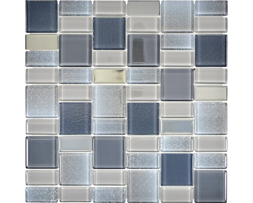 Mosaik glas Dazzle 13G grå 30 x 30 cm