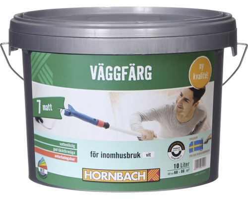 Väggfärg HORNBACH 7 matt vit 10L-0