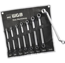 WGB logotyp, ringnyckelset med olika storlekar i en svart väska