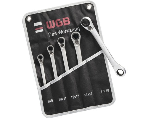 WGB Ringnyckelsats spärr 5 delar 8-19 mm