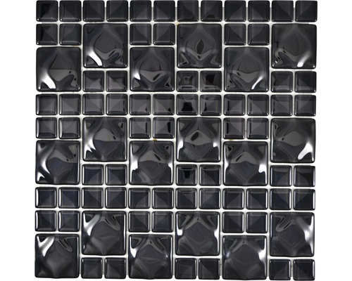 Mosaik glas WAVY 05 30x30 cm svart
