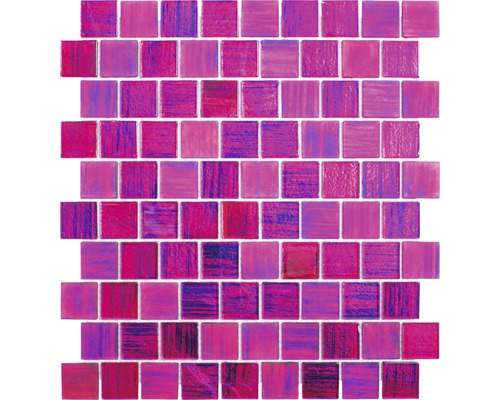Mosaik glas CM CF47 cerise pink mix blank 28,6x31,8 cm