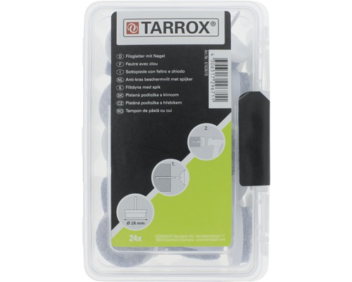 Tarrox Möbeltassar med spik, 28 millimeter diameter, 24 stycken