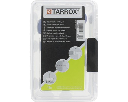 Tarrox metallglidare med spik, diameter 20 millimeter, 16 stycken