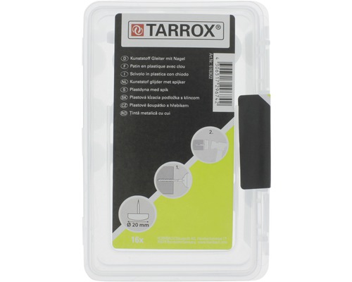 Tarrox plastglid med spik, 20 mm diameter, 16 stycken