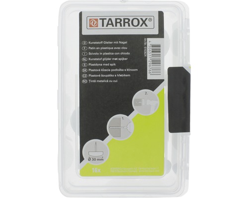 Tarrox plastglid med spik, 30 mm diameter, 16 stycken