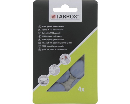 Tarrox PTFE-dynor, självhäftande, 25 mm diameter, 4-pack