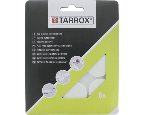 TARROX Filttassar självhäftande 33x6 mm vit 6 st
