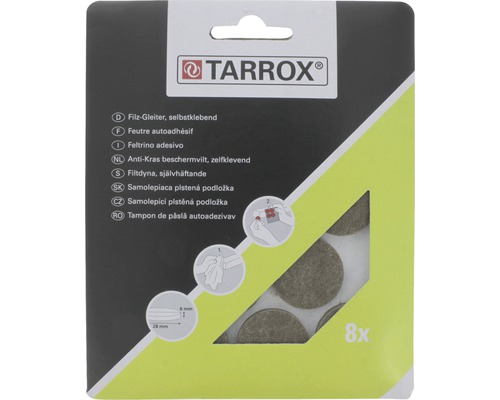TARROX Filttassar självhäftande 28x6 mm brun 8 st