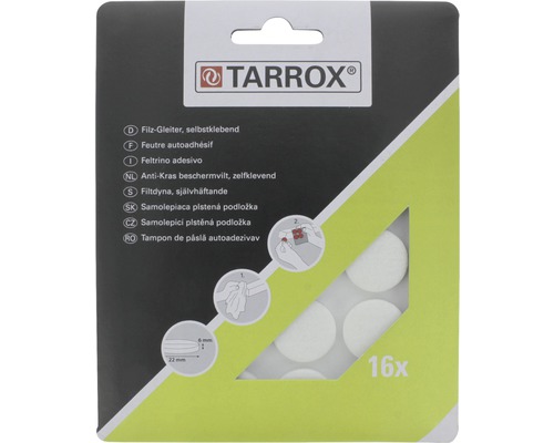 TARROX Filttassar självhäftande 22x6 mm vit 16 st