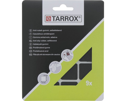 Tarrox Halkskydd gummi, självhäftande, 25x25 millimeter, 9 stycken