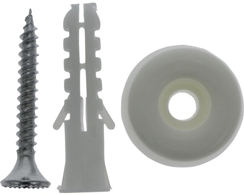 Skruv med plugg och täckbricka