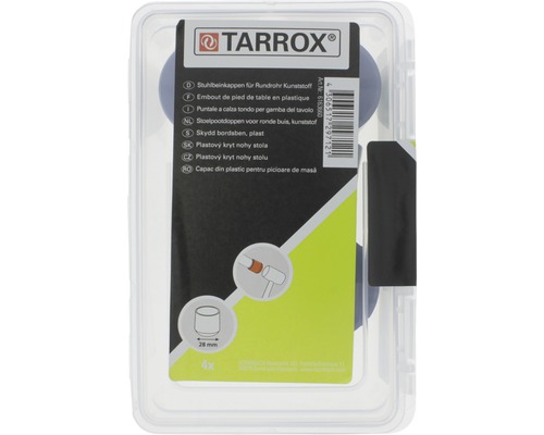 Tarrox stolsbensskydd av plast för runda rör, 28 mm, fyra stycken