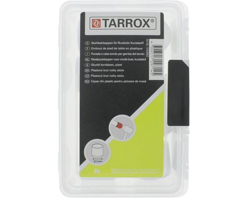 Tarrox Stolsbensskydd av plast för runda rör, 8 stycken, 22 mm