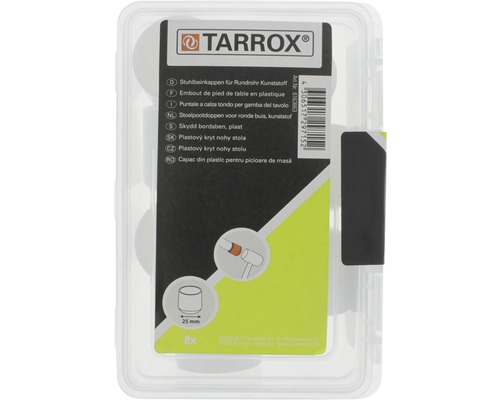 Tarrox stolsbenskydd av plast för rör, 25 mm, 8 stycken
