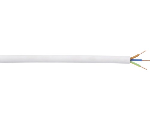 Installationskabel EXQ Light 3G1,5 mm², vit, metervara Elkabel med tre ledare