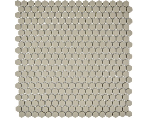 Mosaik glas Hexagon cuba HX13C creme matt 29x29,5 cm Mosaikplatta med hexagonala element