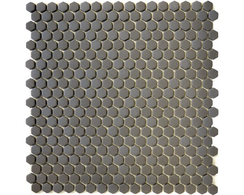 Mosaik glas Hexagon Cuba HX15G grå matt 29x29,5 cm Mosaikplatta med sexkantiga element