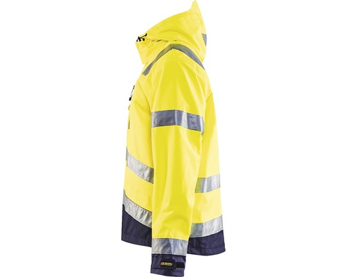 Gul Blåkläder arbetsjacka med huva och reflexränder.
