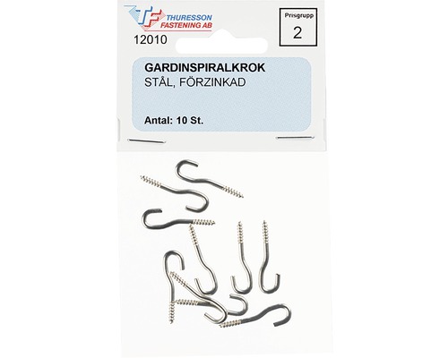 Gardinspiraler av förzinkat stål, 10 stycken