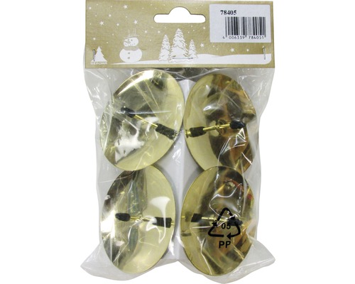 Förpackning med fyra gyllene julgransljusstakar