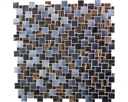 Mosaik glas GM K07 brun/grå/blå 31,8x31,8 cm