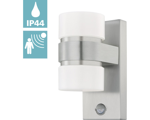 Utomhusvägglampa med rörelsedetektor och skyddsklass IP44