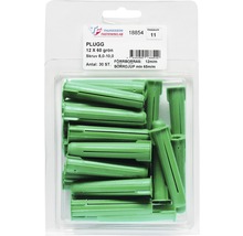 Unversalplugg grön 12x60 mm, 30 styck