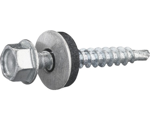 Farmarskruv GRABBER 4,8x35mm klarlack 250-pack FARMKLAR35 Plåtskruv med tätningsbricka