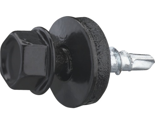 Farmarskruv GRABBER 4,8x20mm svart/förzinkad 250-pack FARMSVART20 Svartbelagd borrskruv med tätningsbricka